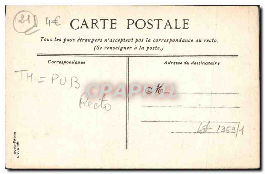 CPA Dijon Puits d'Amour Publicite Thiery Vetements Saint Etienne — Rückseite