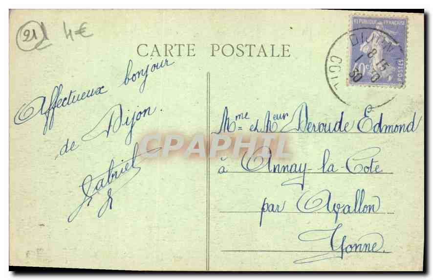 CPA Dijon Vue prise du baut de Creux d'Enfer  — Rückseite