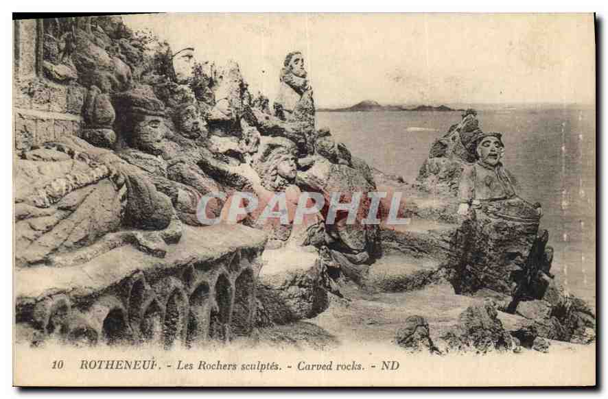 CPA Rotheneuf Les Rochers sculptes Carved rocks