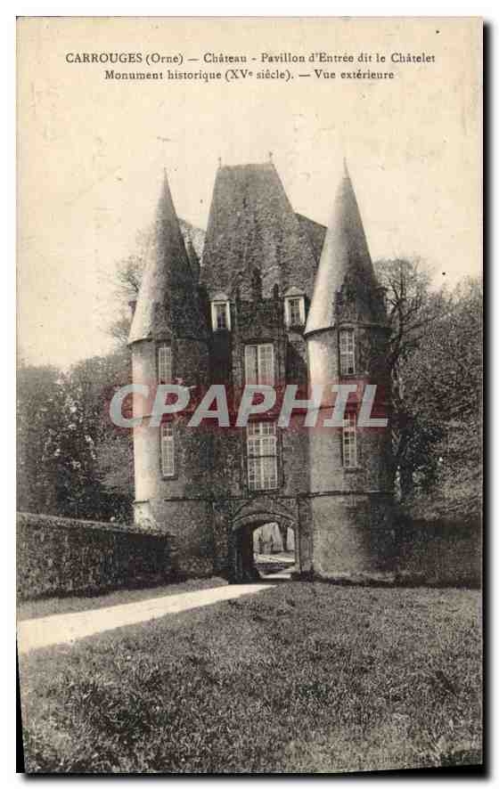CPA Carrouges Orne Chateau Pavillon d'Entree de la Chatelet 