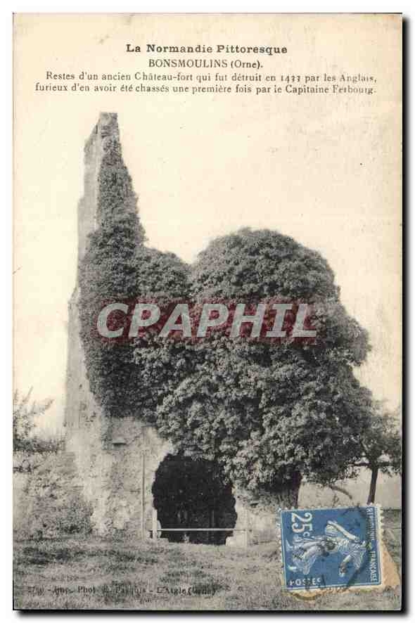 BONSMOULINS (Orne) — Restes d'un ancien château-fort détruit en 1477 — Photo de l'Angle (Coudy)