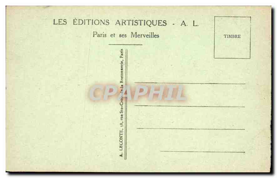 CPA Paris La Rue de Rivoli  — Rückseite