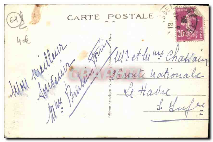 CPA Flers Le Chateau  — Rückseite