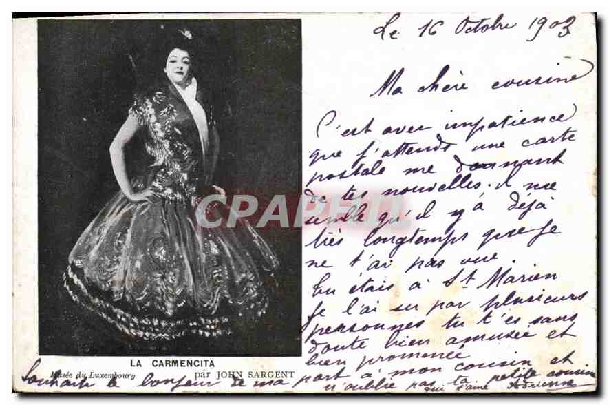 La Carmencita — Portrait par John Sargent — éditeur inconnu, n° de série non visible