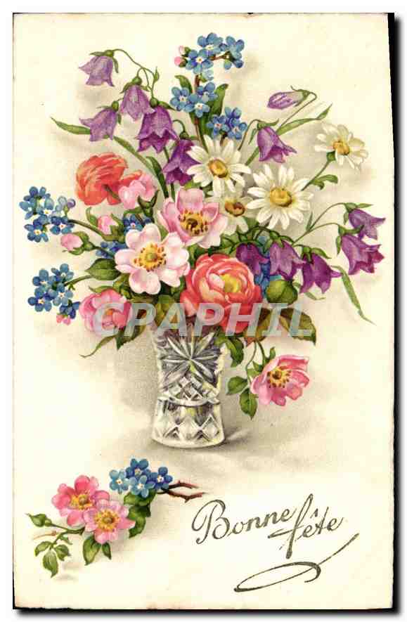 CPA Bonne Fete Fleurs