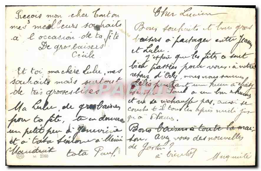 CPA Bonne Fete Fleurs — Verso