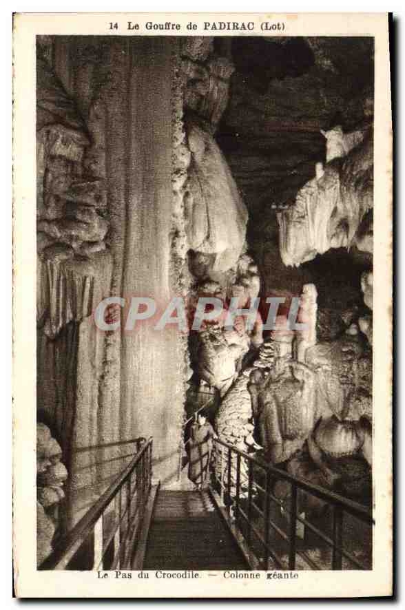 Der Gouffre de PADIRAC (Lot) — Der Crocodile-Pass — Riesensäule — Phototypie-Héliotype François