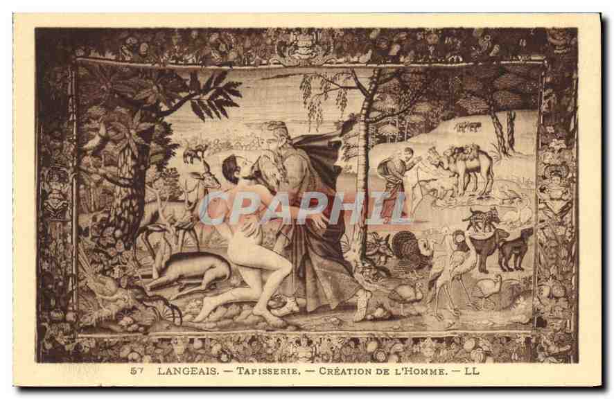 CPA Langeais Tapisserie Creation de l'Homme 