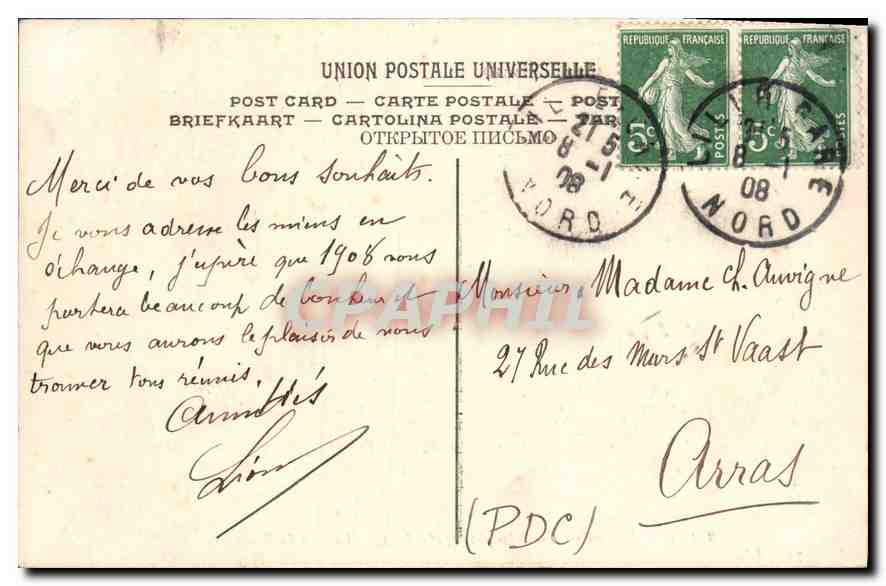 CPA Wateau Francois Louis Joseph Broquelet  — Back