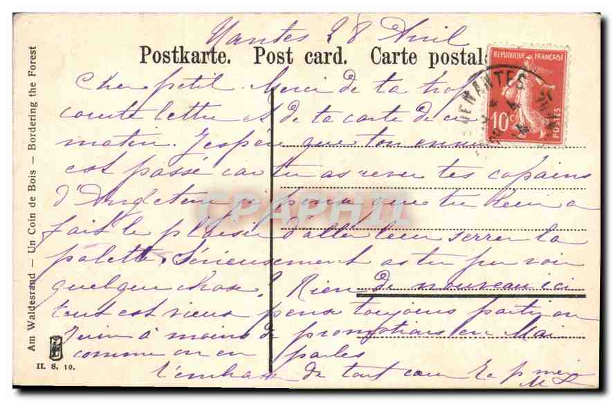 CPA Paysage  — Verso