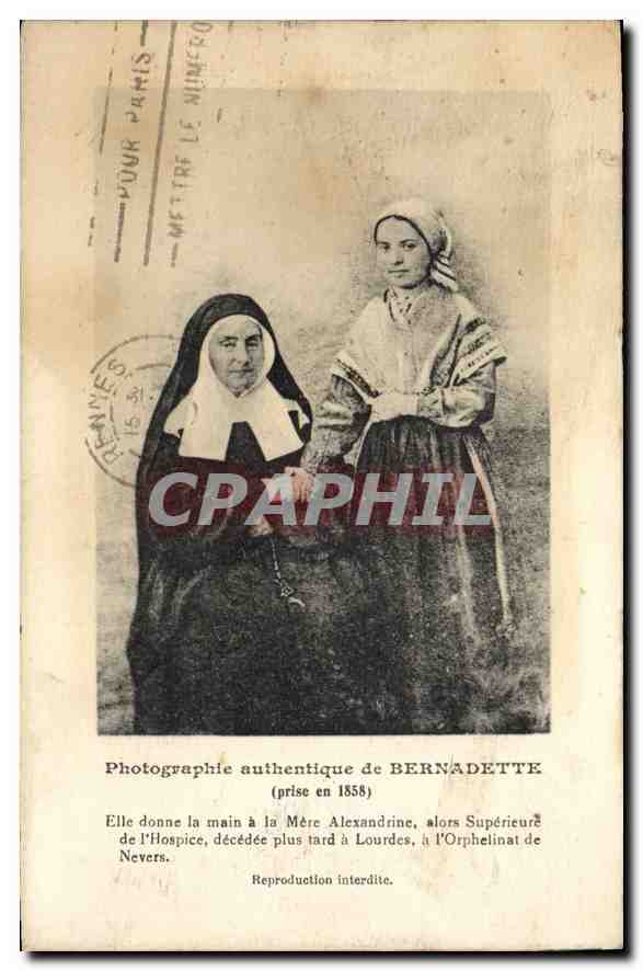 CPA Photographie authentique de Bernadette prise en 1858 