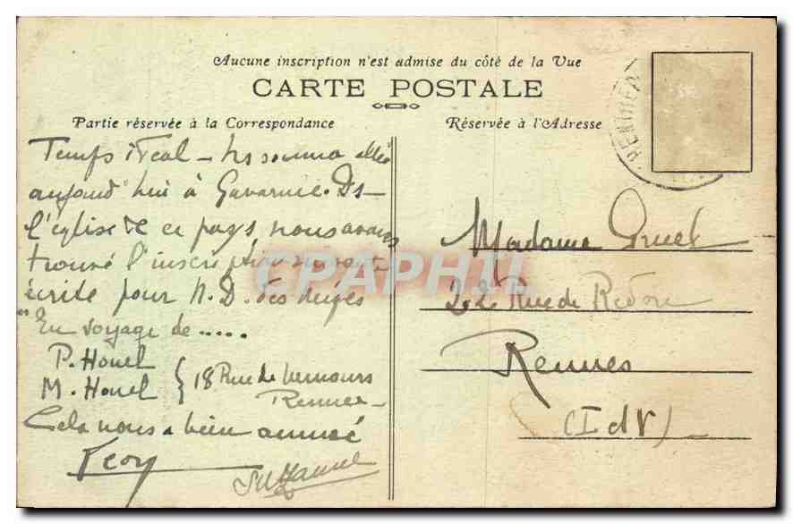 CPA Photographie authentique de Bernadette prise en 1858  — Verso