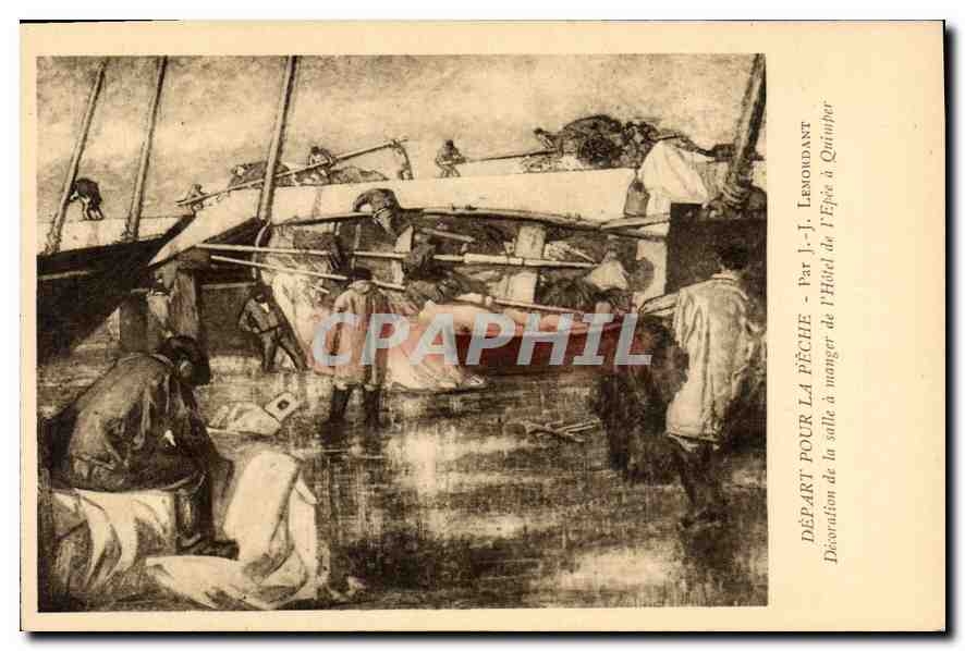 CPA Depart Pour la Peche Par JJ Lemordant 
