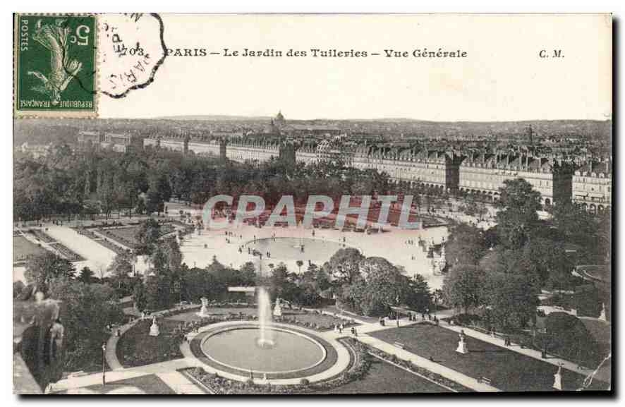 CPA Paris Le Jardin des Tuileries Vue Generale 