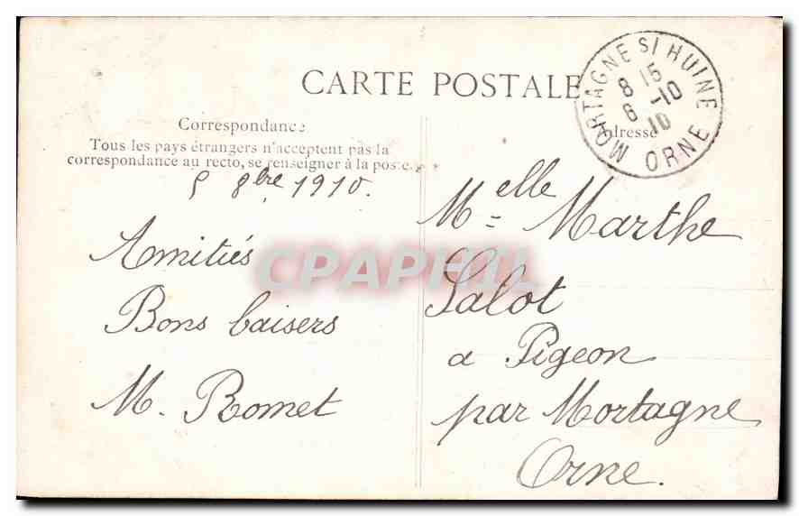 CPA Tourouve Orne L'Ancien Calvaire  — Rückseite
