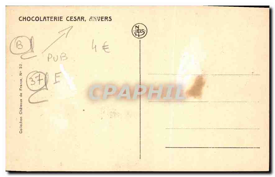 CPA Chateaux de la Loire Chateau d'Azay le Rideau  — Verso