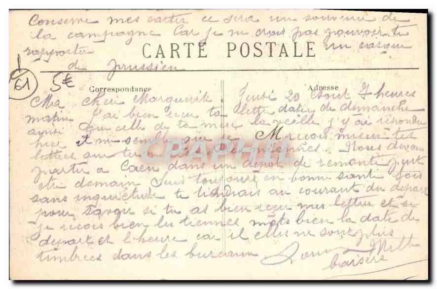 CPA Alencon Vue Generale vers le Chateau et l'Hotel de Ville  — Rückseite