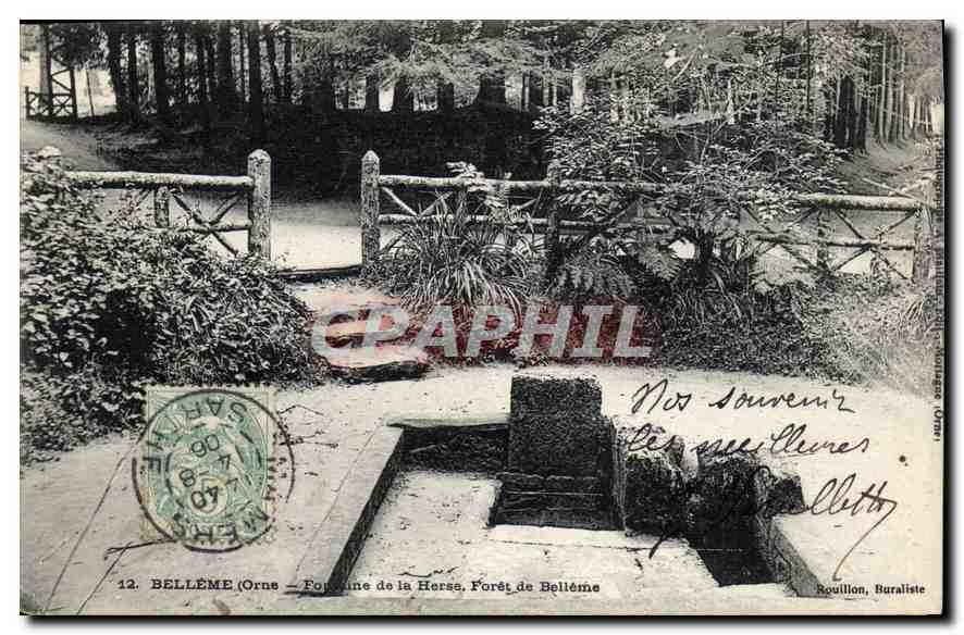 CPA Belleme Orne Fontaine de la Herse Foret de Belleme 