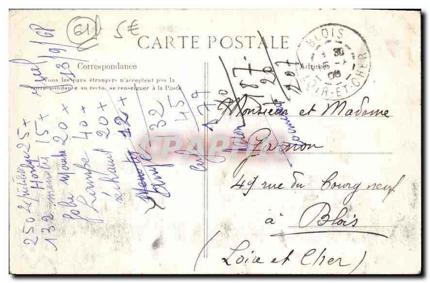 CPA Belleme Orne Fontaine de la Herse Foret de Belleme  — Rückseite