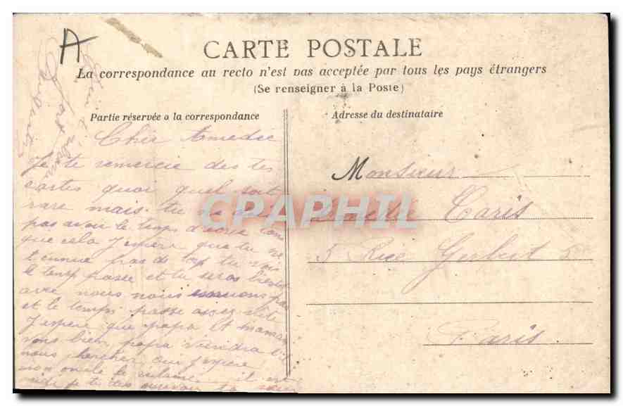 CPA La vie aux champs Le panier de cerises  — Verso