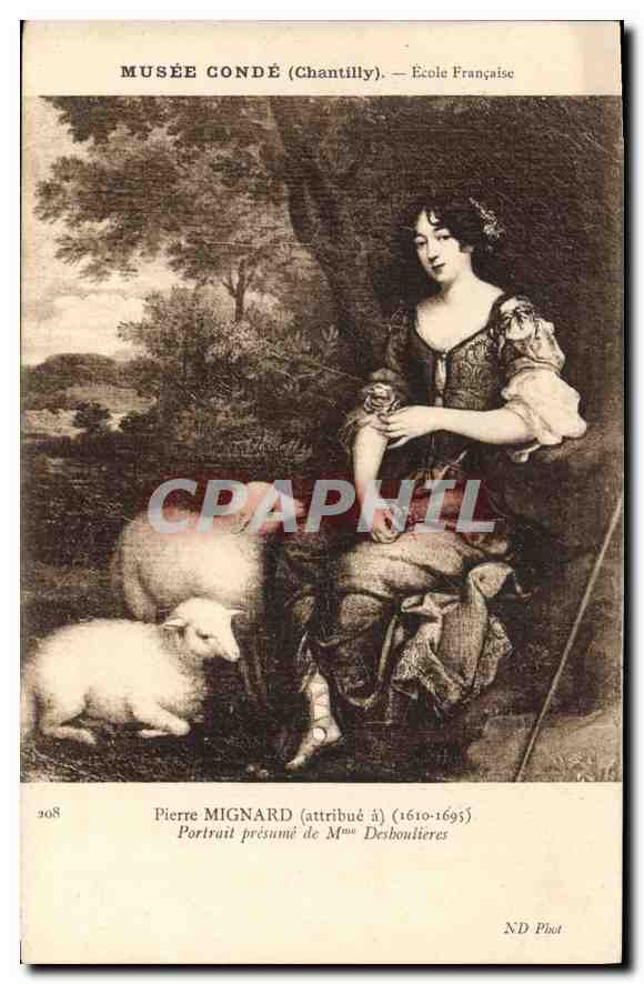 CPA Musee Conde Chantilly Ecole Francaise Pierre Mignard Portrait presume de Mme Desbouliers 