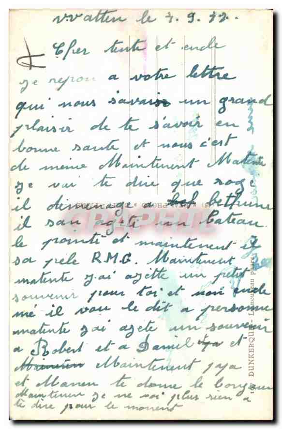 CPM Dunkerque Phare — Back