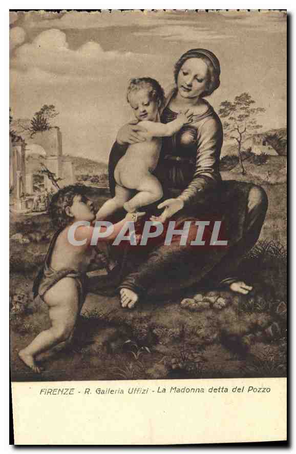 CPA Firenze R Galleria Uffizi La Madonna detta del Pozzo 
