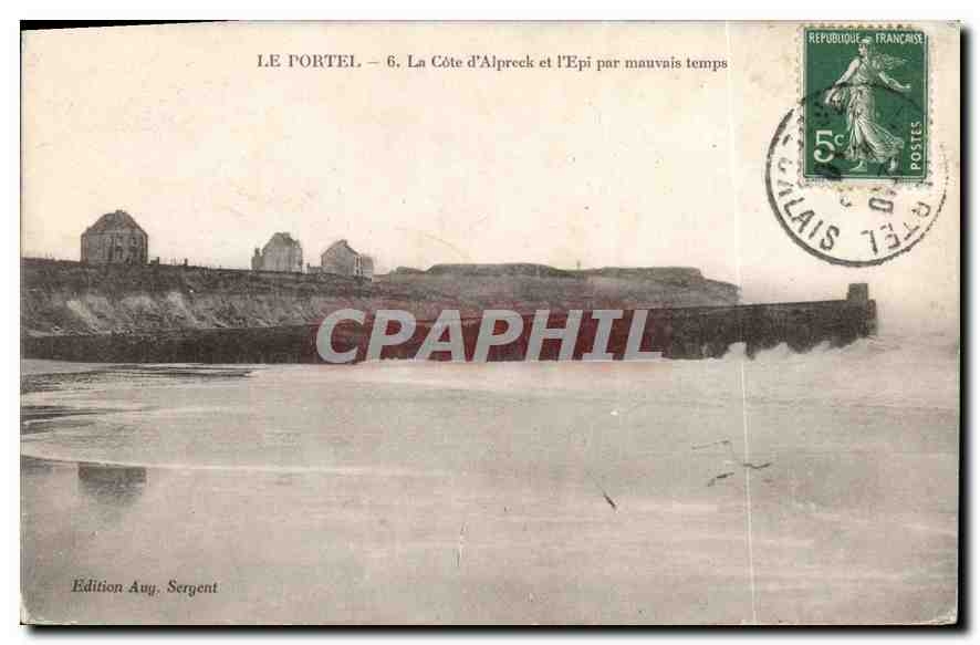 CPA Le Portel La Cote d'Alpreck et l'Epi par mauvais temps 
