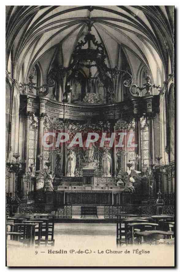 CPA Hesdin P de C Le Choeur de l'Eglise 