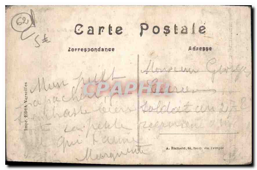 Fonquevillers — Aspect de l'église après le bombardement — Impr. EDIA Versailles — Rückseite