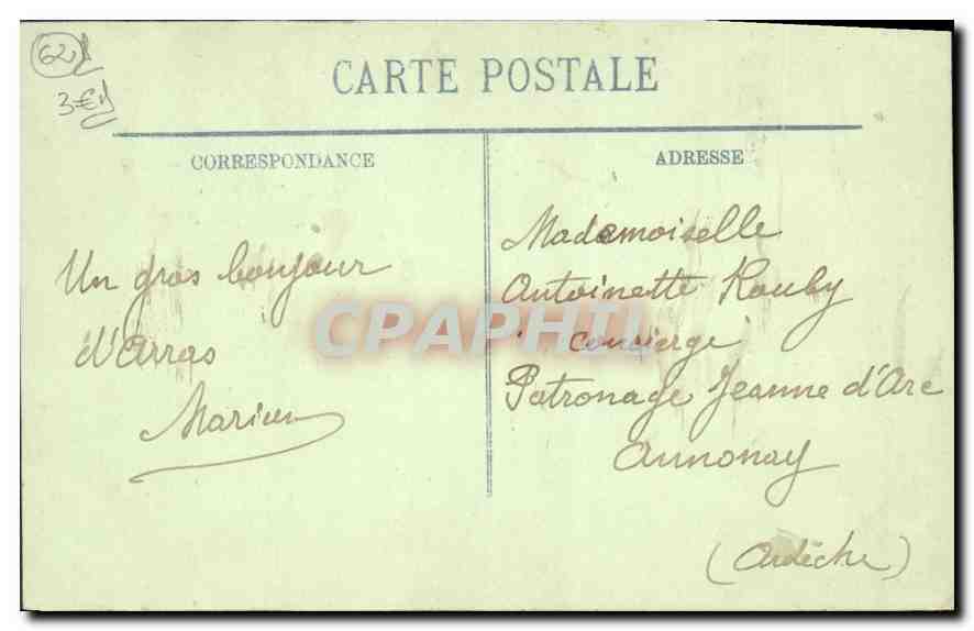 CPA Guerre 1914 1915 Arras et les Allemands Militaria — Rückseite