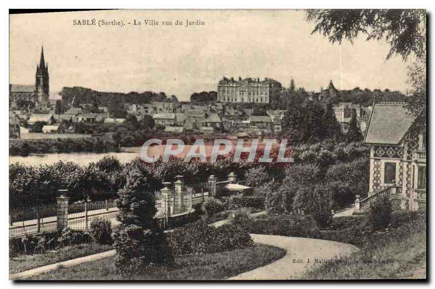 CPA Sable Sarthe La Ville vue du Jardin 