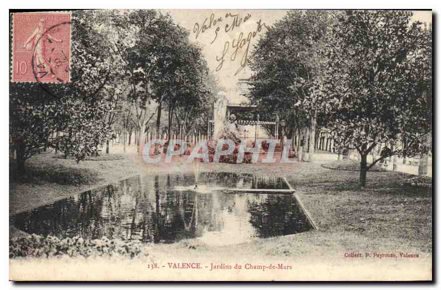 CPA Valence Jardins du Champ de Mars 