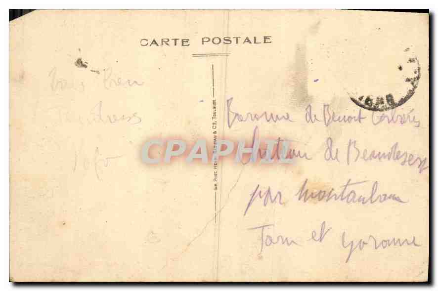 CPA Camaret Pointe des Pois Semaphore et Grand Dahonet  — Rückseite