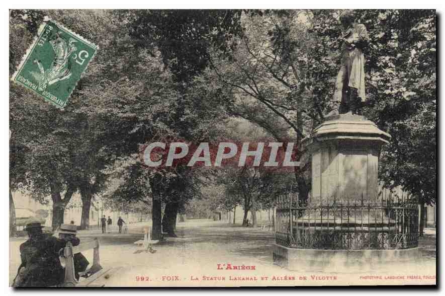 Foix - La Statue Lanahan et Allée de Vilotte — Phototype Lardhore Frères Toulouse
