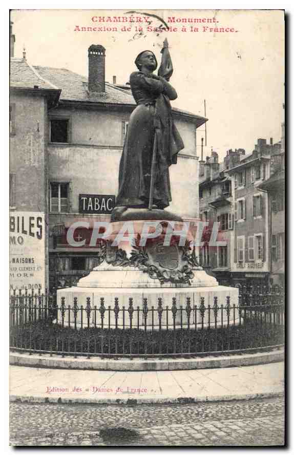 CPA Chambery Monument Annexion de la Savoie a la France 