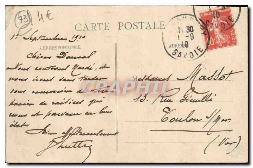 CPA Chambery Le Chateau cour d'honneur  — Rückseite