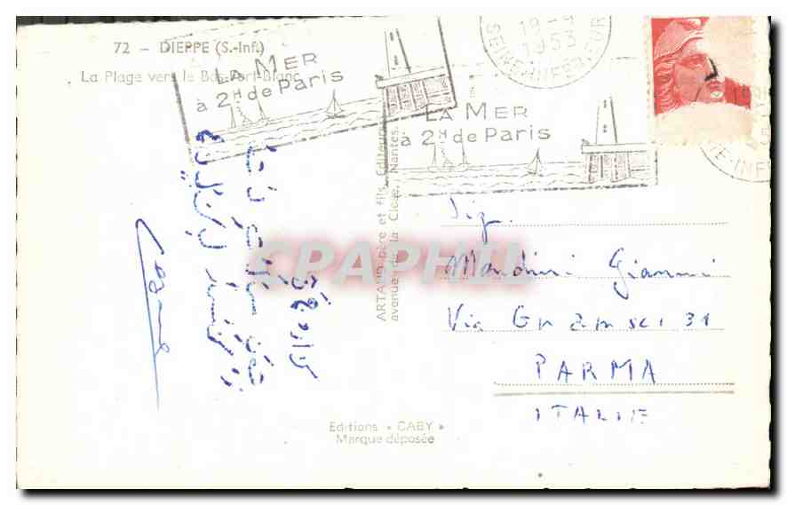 CPA Dieppe S Inf La Plage  — Rückseite