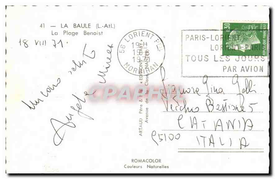 CPA La Baule L Atl La Plage Benoist  — Rückseite