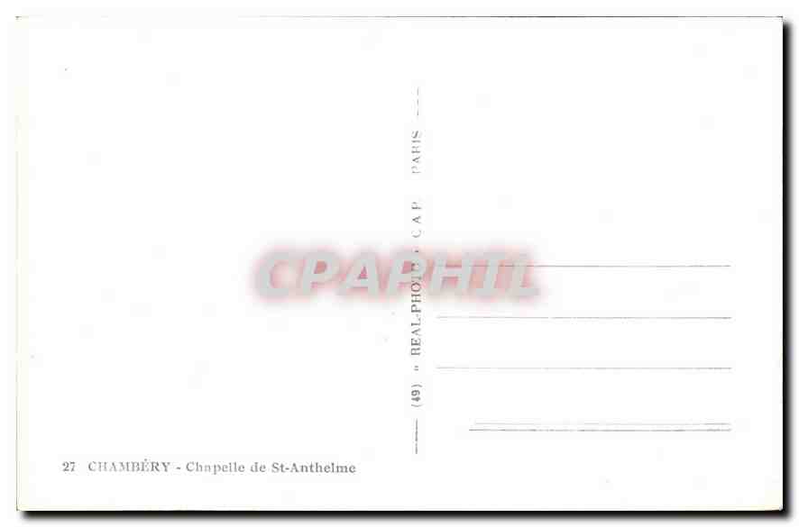 CPA Chambery Chapelle de St Anthelme  — Verso
