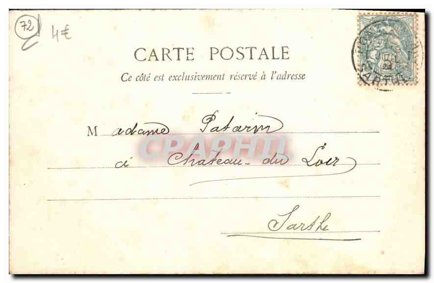 CPA Chateau de Lude La Salle a Manger  — Rückseite