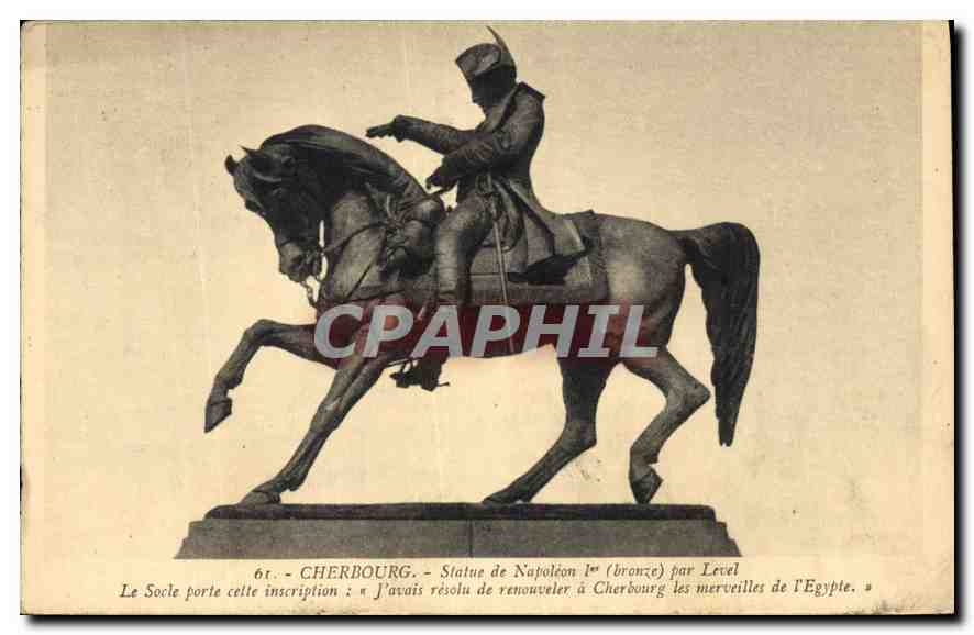 Cherbourg — Statue von Napoleon I (Bronze) von Level — Bequemont-Ausgabe, Cherbourg