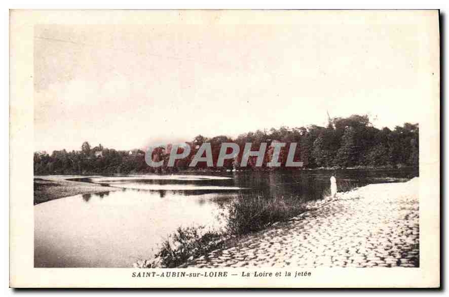 Saint-Aubin-sur-Loire — La Loire et la jetée — CPAPHIL