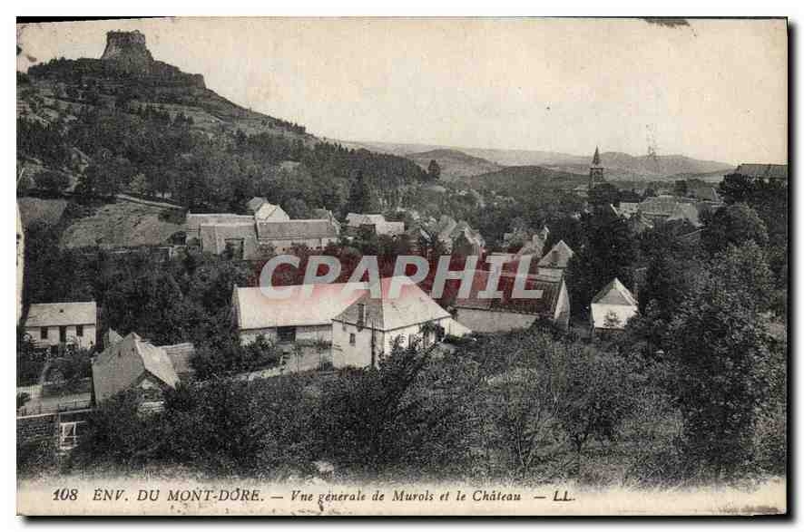 CPA Env du Mont Dore Vue generale de Murols et le Chateau 