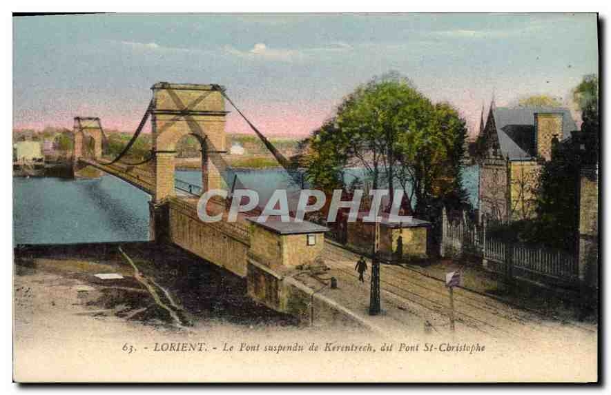 CPA Lorient Le Pont suspendu de Kerentrech dit Pont St Christophe 