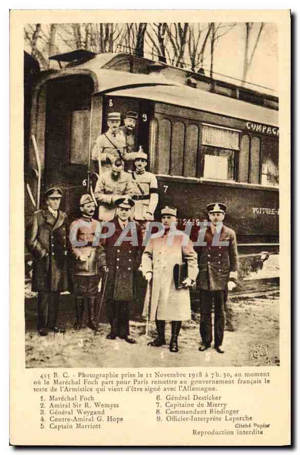 CPA Photographie prise le 11 Novembre 1918 