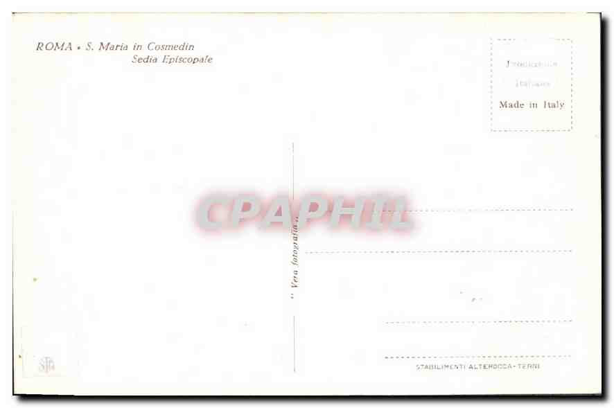 CPA Roma S Maria in Cosmedin Sedia Episcopale  — Rückseite