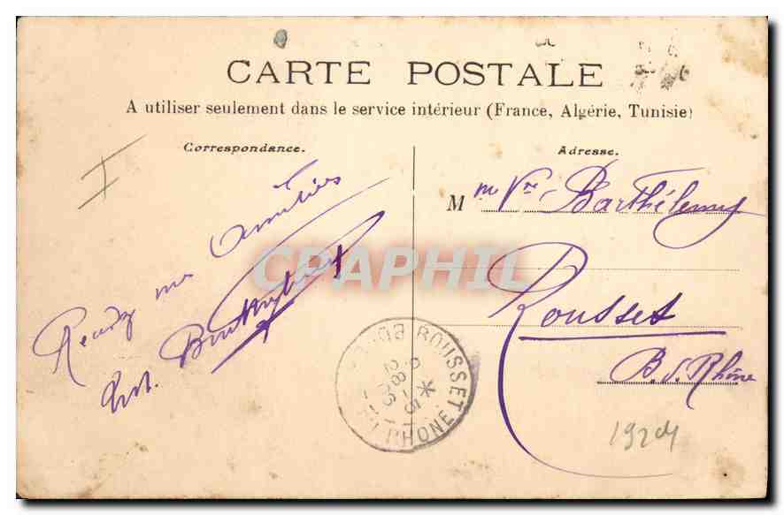 Toulon — La cour de la Gare — Collection Giraud, n° 436 — Achterkant
