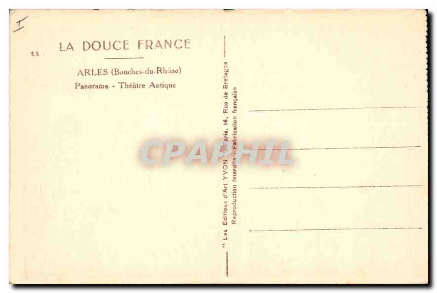 CPA Arles Bouches du Rhone Panorama Antique  — Verso