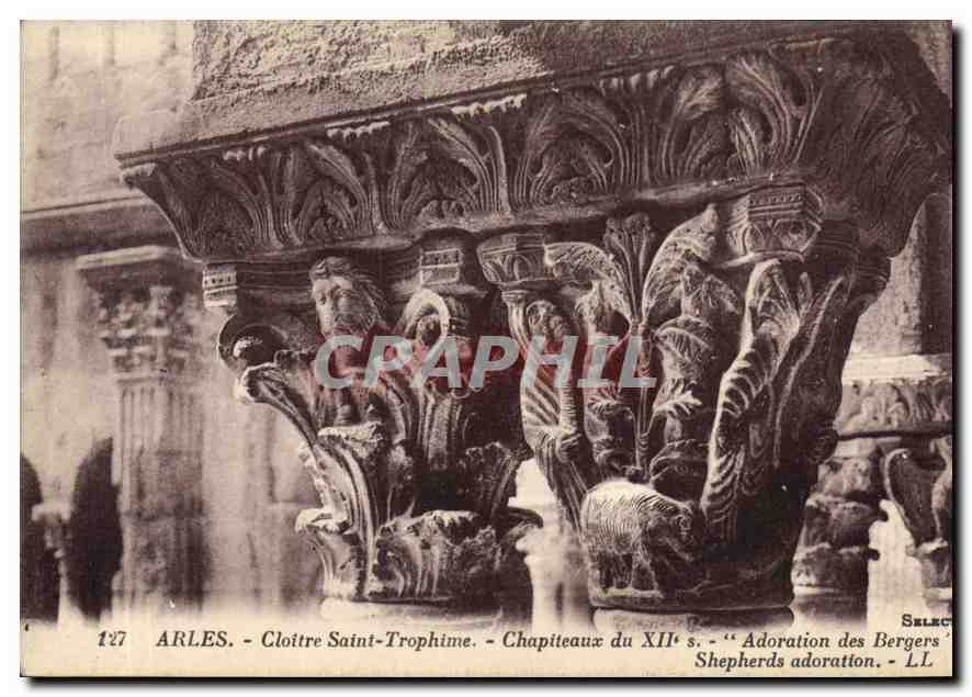 Arles - Cloître Saint-Trophime - Chapiteaux du XIIe s. - 'Adoration des Bergers'